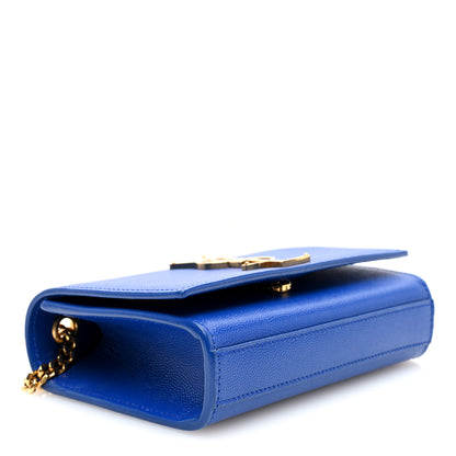 Saint Laurent Grain De Poudre Small Classic Monogram Kate Satchel Bleu Majorelle 4 of 9