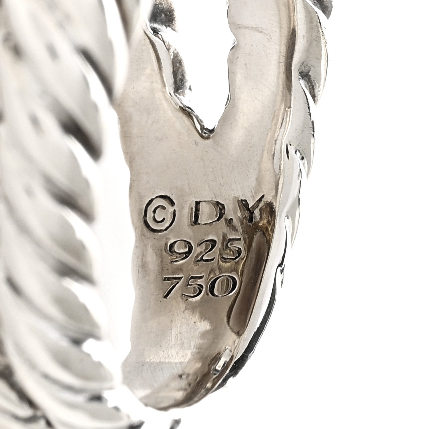 David Yurman Sterling Silver 18K Yellow Gold Diamond Smoky Quartz 14mm Albion Ring 54 6.75 4 of 4