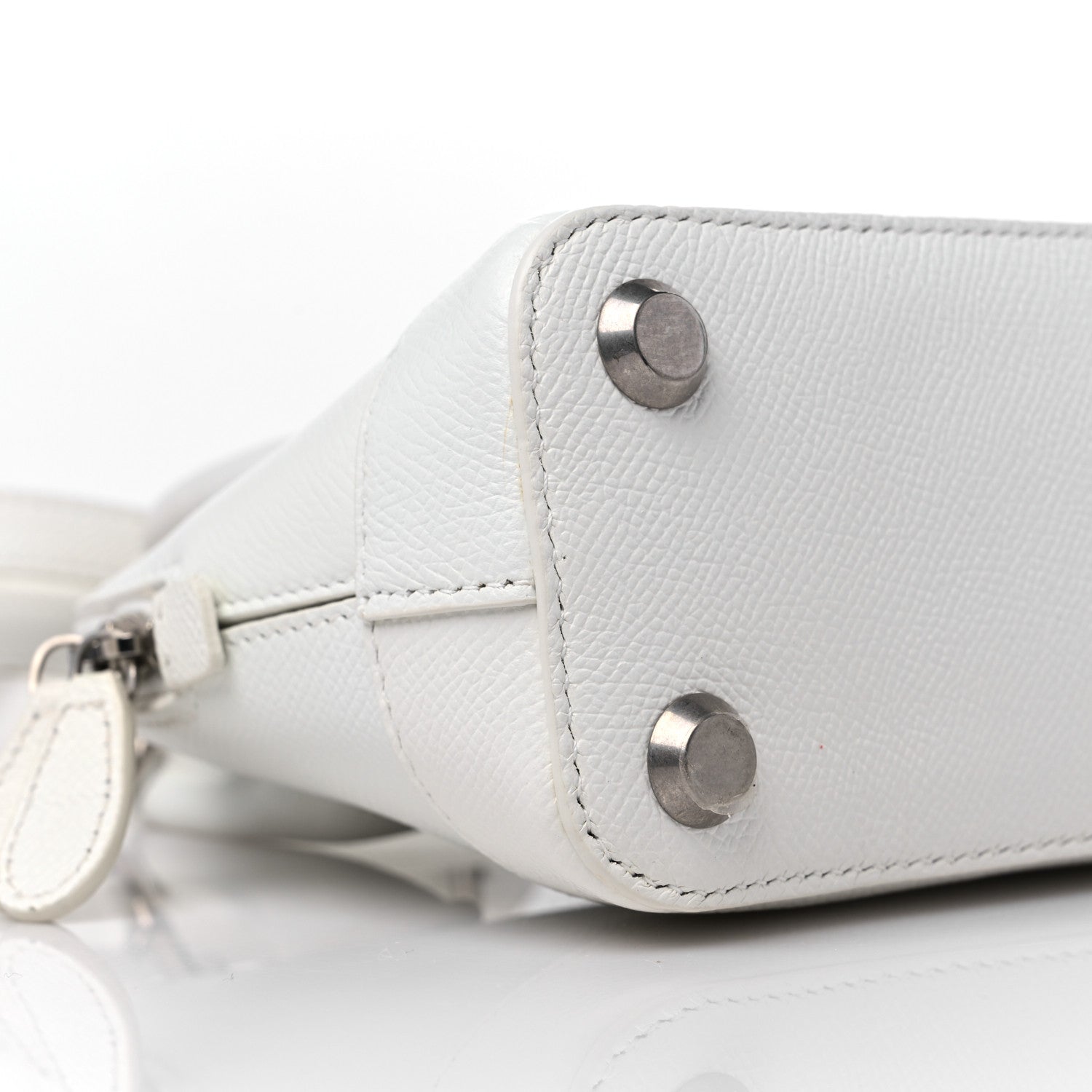 Balenciaga Grained Calfskin XXS Ville Top Handle Bag White Black 7 of 12