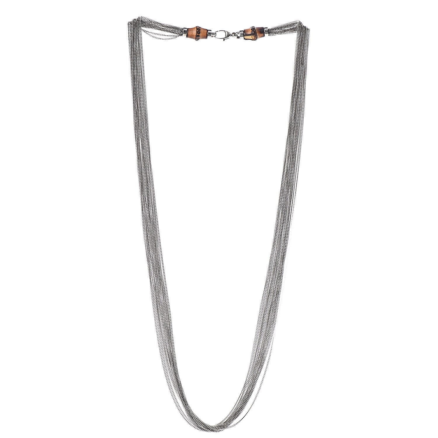 Gucci Metal Bamboo Horsebit Necklace Silver 3 of 4