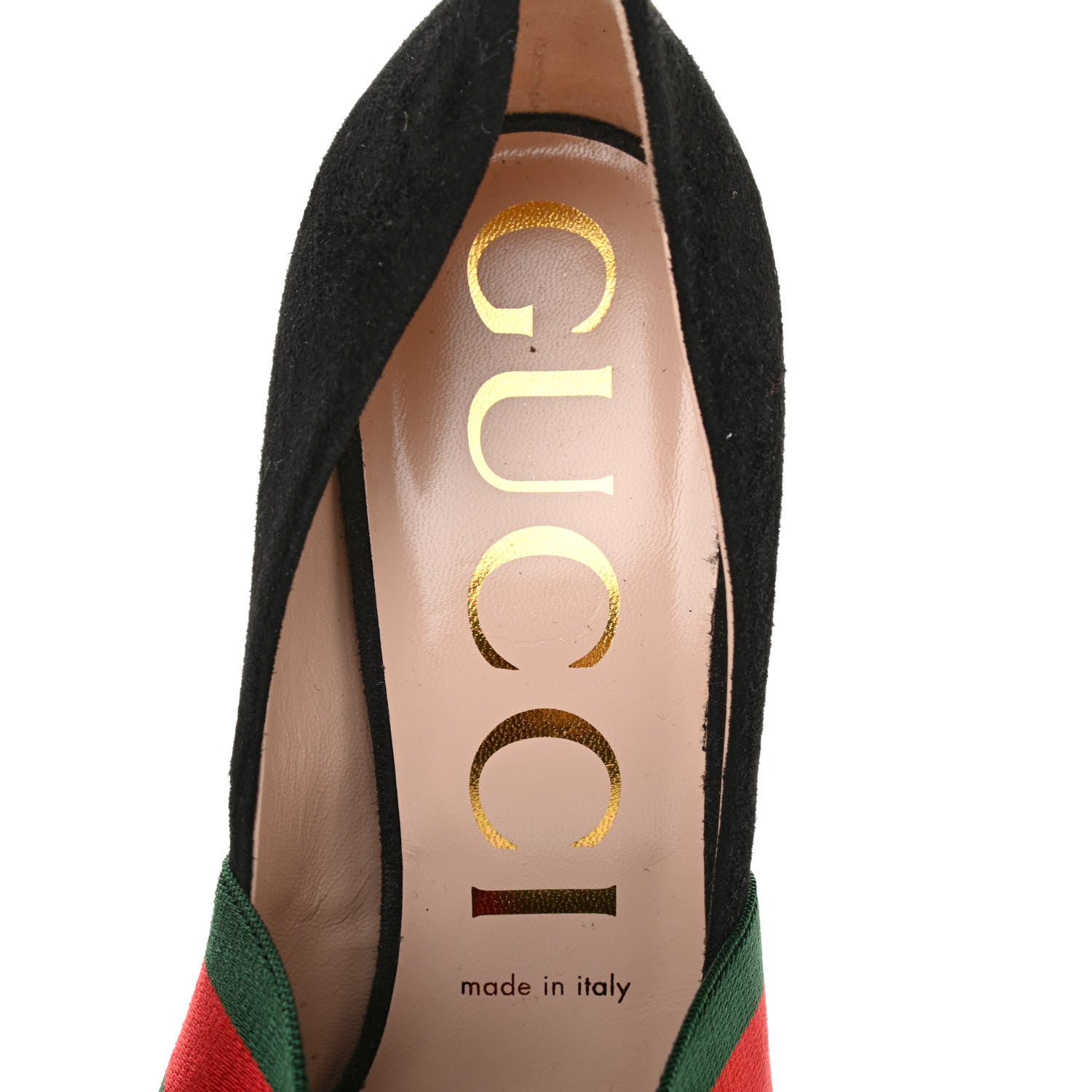 Gucci Kid Scamosciato Removable Web Bow High Heel Pumps 39 Black 7 of 8