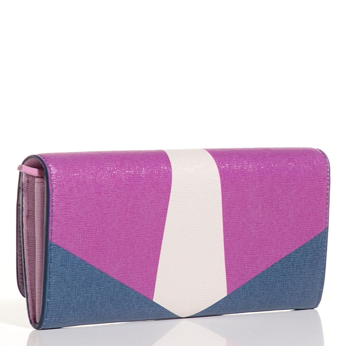 Vitello Elite Crystal Eye Monster Continental Wallet Cobalt Lavender Pink