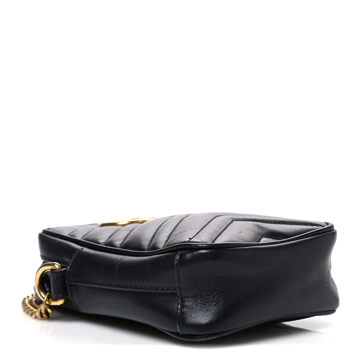 Calfskin Matelasse Mini GG Marmont Crossbody Bag Black