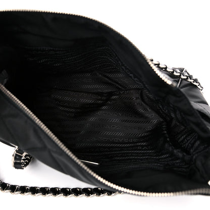 Prada Nylon Tessuto Impuntu Quilted Shoulder Bag Black 5 of 13