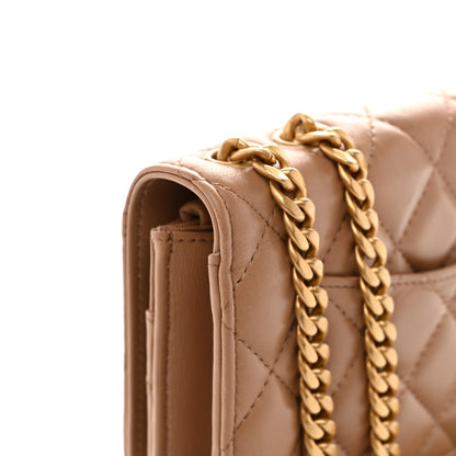 Chanel Calfskin Quilted Perfect Fit Wallet On Chain WOC Beige 12 of 16