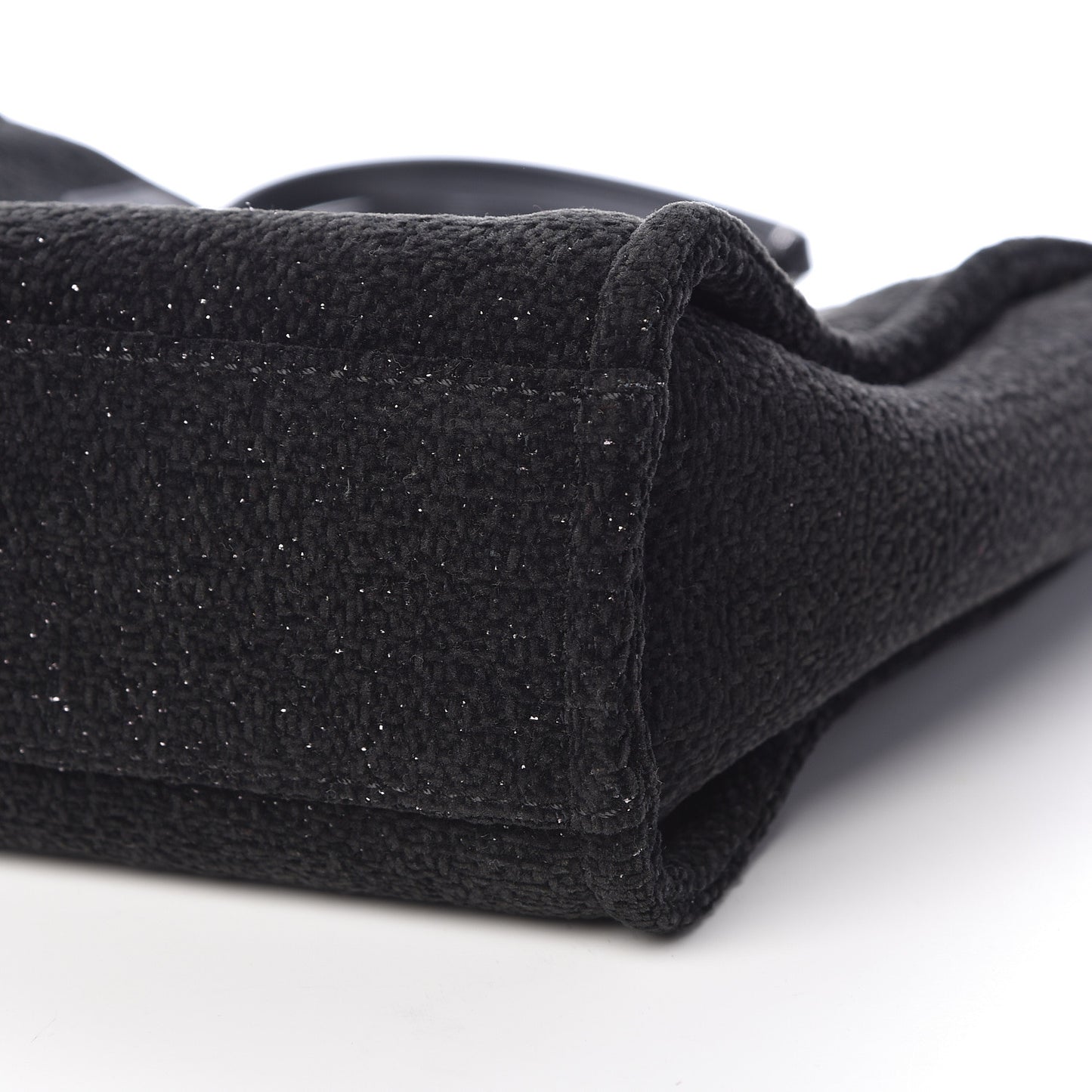 Lurex Boucle Mini Deauville Tote Black
