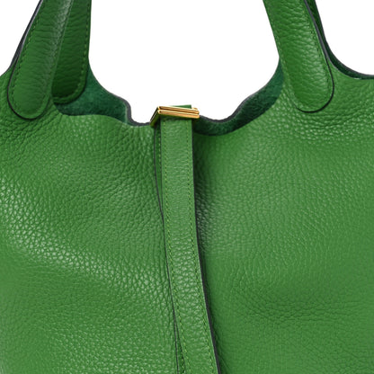 Hermes Taurillon Clemence Picotin Lock 18 PM Vert Yucca 8 of 12