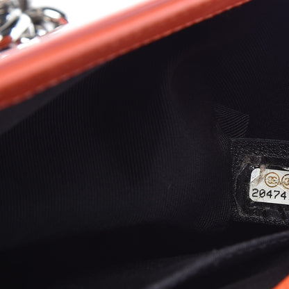 Chanel Patent Quilted Medium Plexiglass Boy Flap Orange 8 of 13