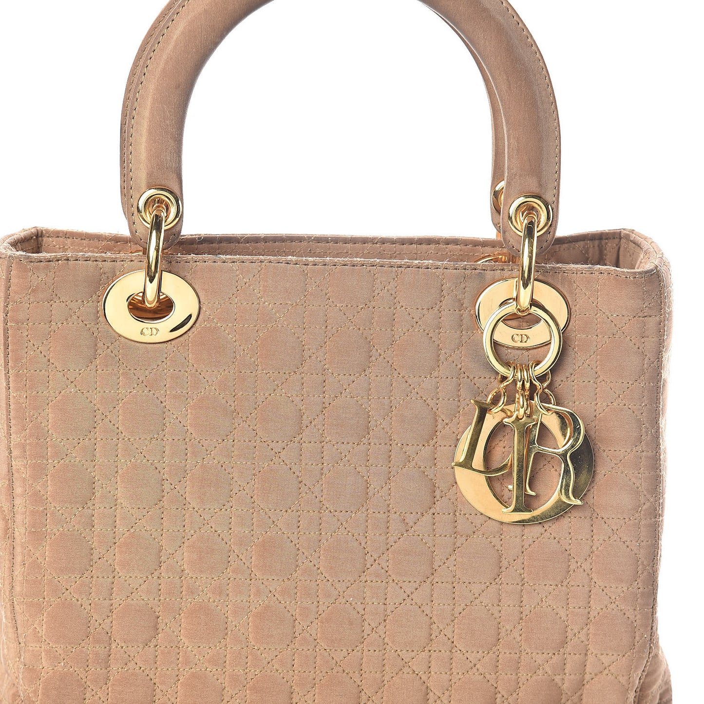 Nylon Cannage Medium Lady Dior Beige
