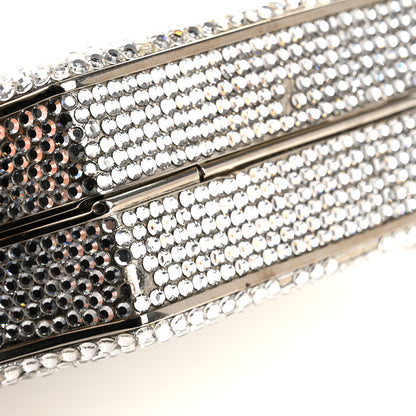 Judith Leiber Swarovski Crystal Minaudiere Clutch Silver 17 of 19