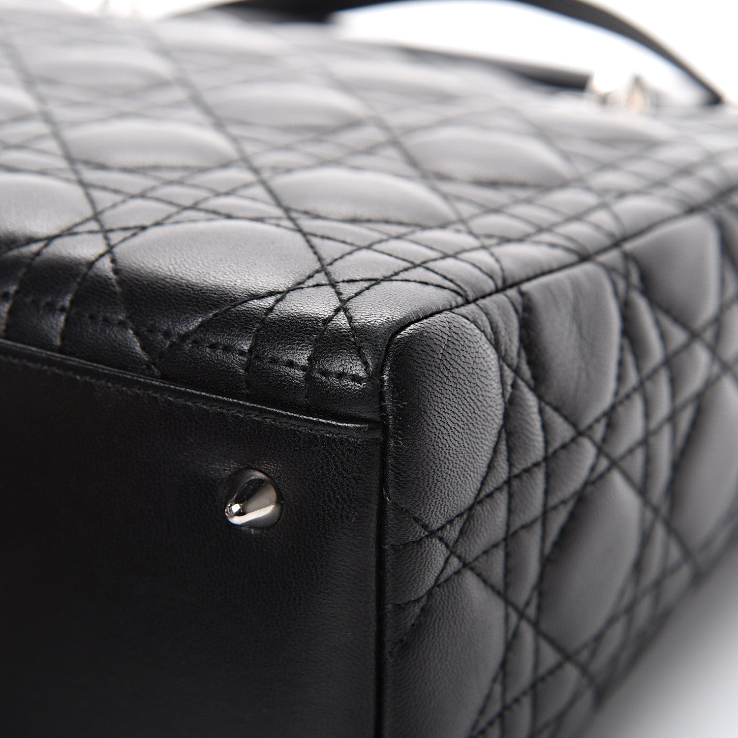 Christian Dior Lambskin Cannage Medium Lady Dior Black 10 of 13