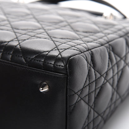 Christian Dior Lambskin Cannage Medium Lady Dior Black 10 of 13