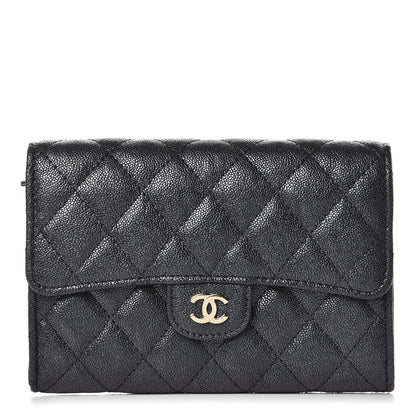 Chanel Iridescent Caviar Quilted Medium Flap Wallet Black 1 of 10