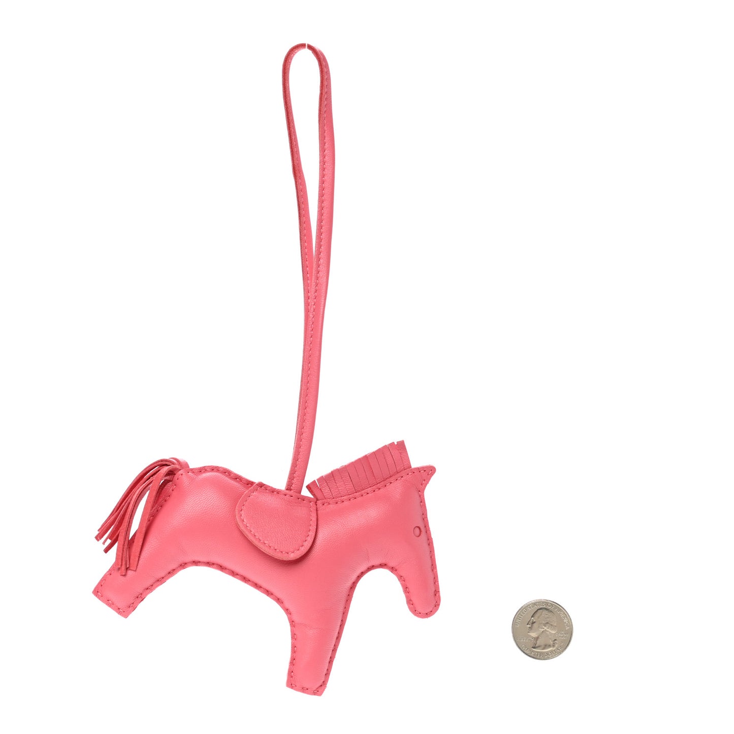 Milo Lambskin Grigri Rodeo Horse Bag Charm MM Rose Azalee