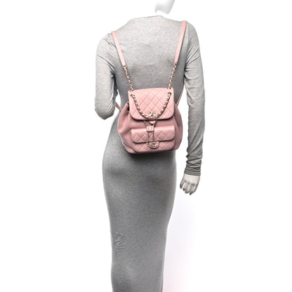 Chanel Lambskin Quilted Large Duma Drawstring Backpack Light Pink 2 of 10