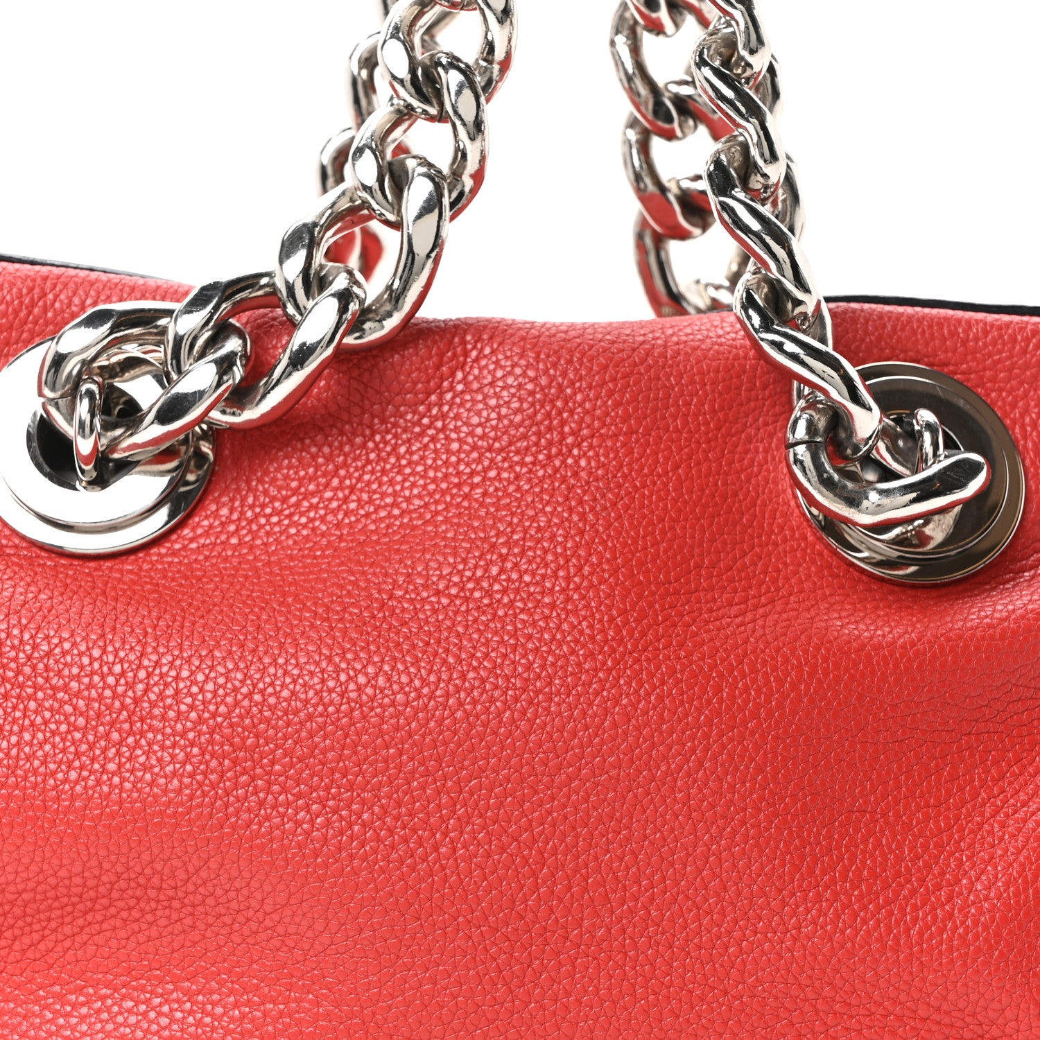 Prada Vitello Daino Chain Satchel Bag Lacca 7 of 9