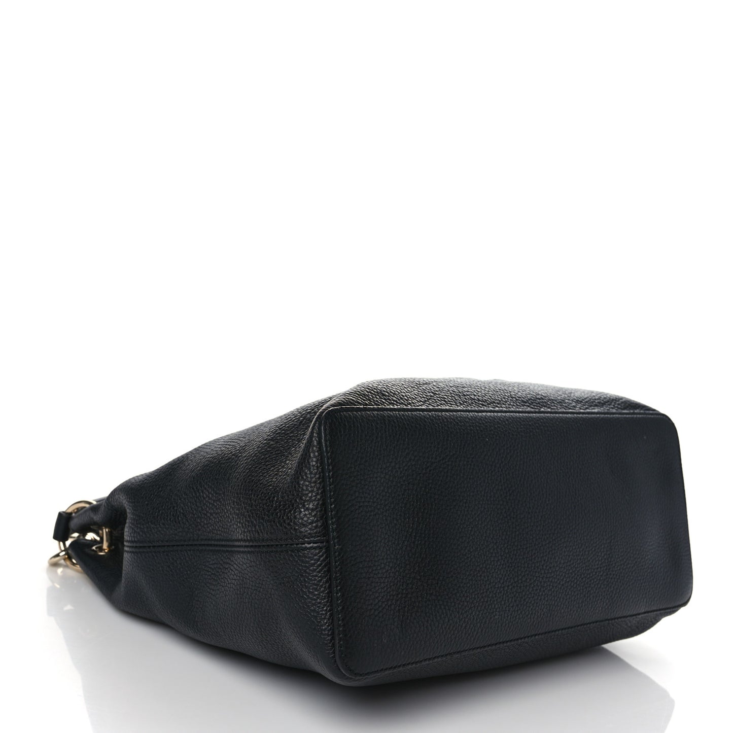 Pebbled Calfskin Large Soho Hobo Black