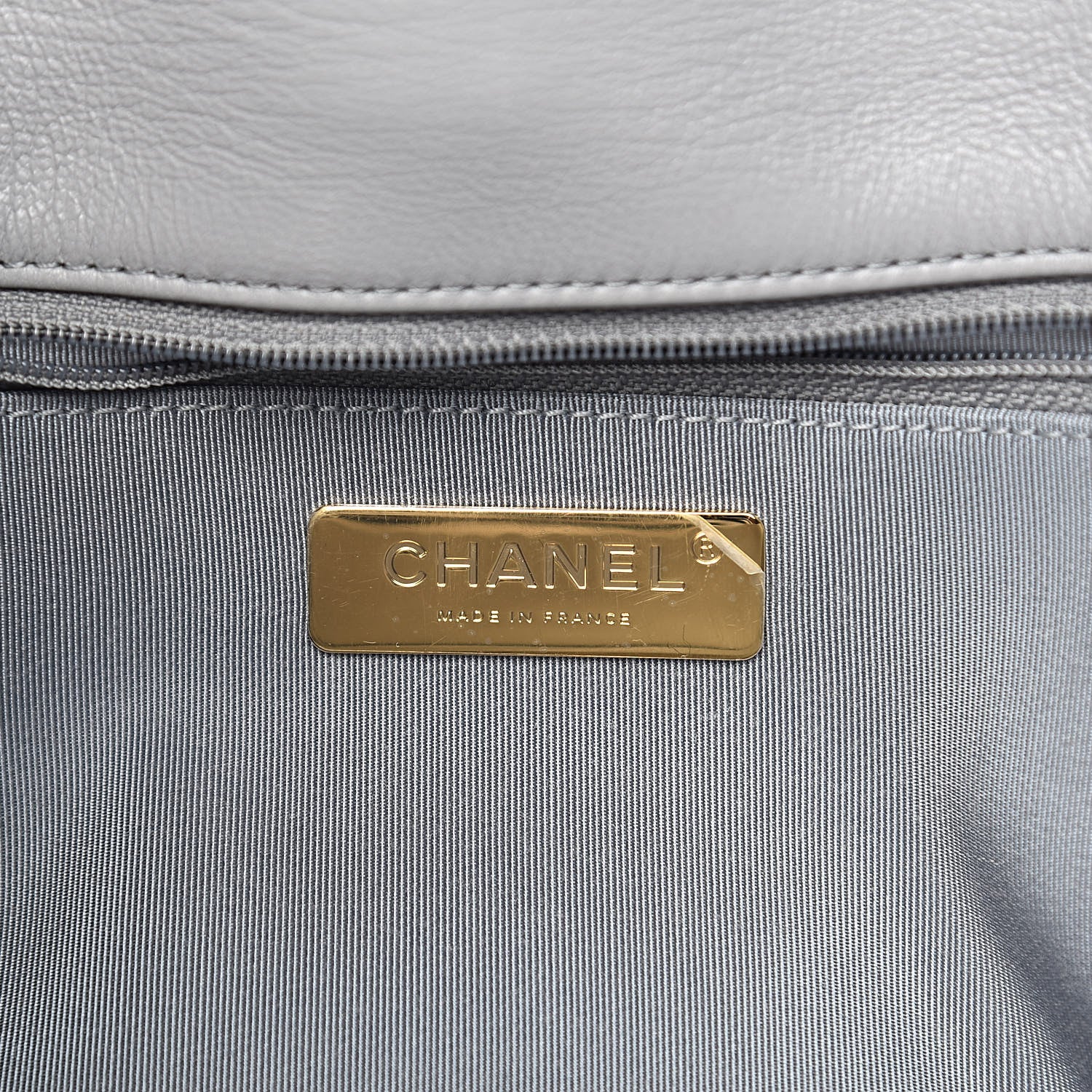 Chanel Goatskin Quilted Large 19 Flap Grey 6 of 11