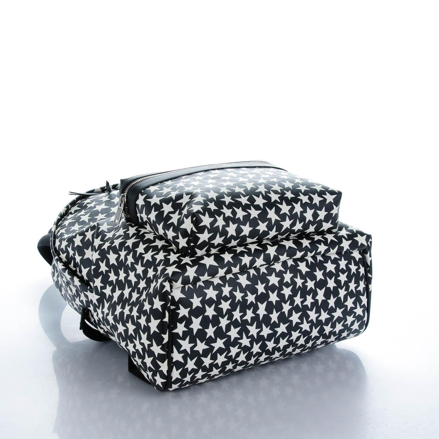 Saint Laurent Calfskin Star Print Hunting Backpack Black White 4 of 8