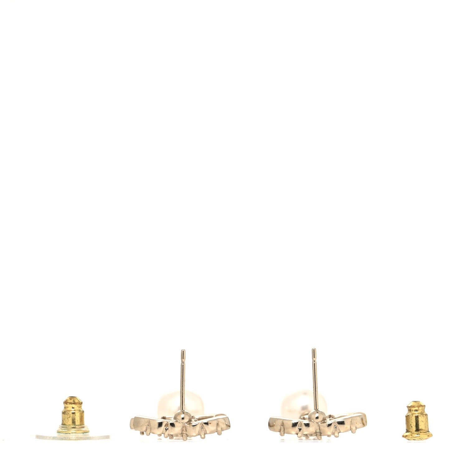 Chanel Crystal Pearl CC Drop Earrings Gold 3 of 4