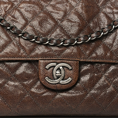Chanel Crumpled Grained Calfskin Jumbo CC Crave Flap Brown 8 of 10