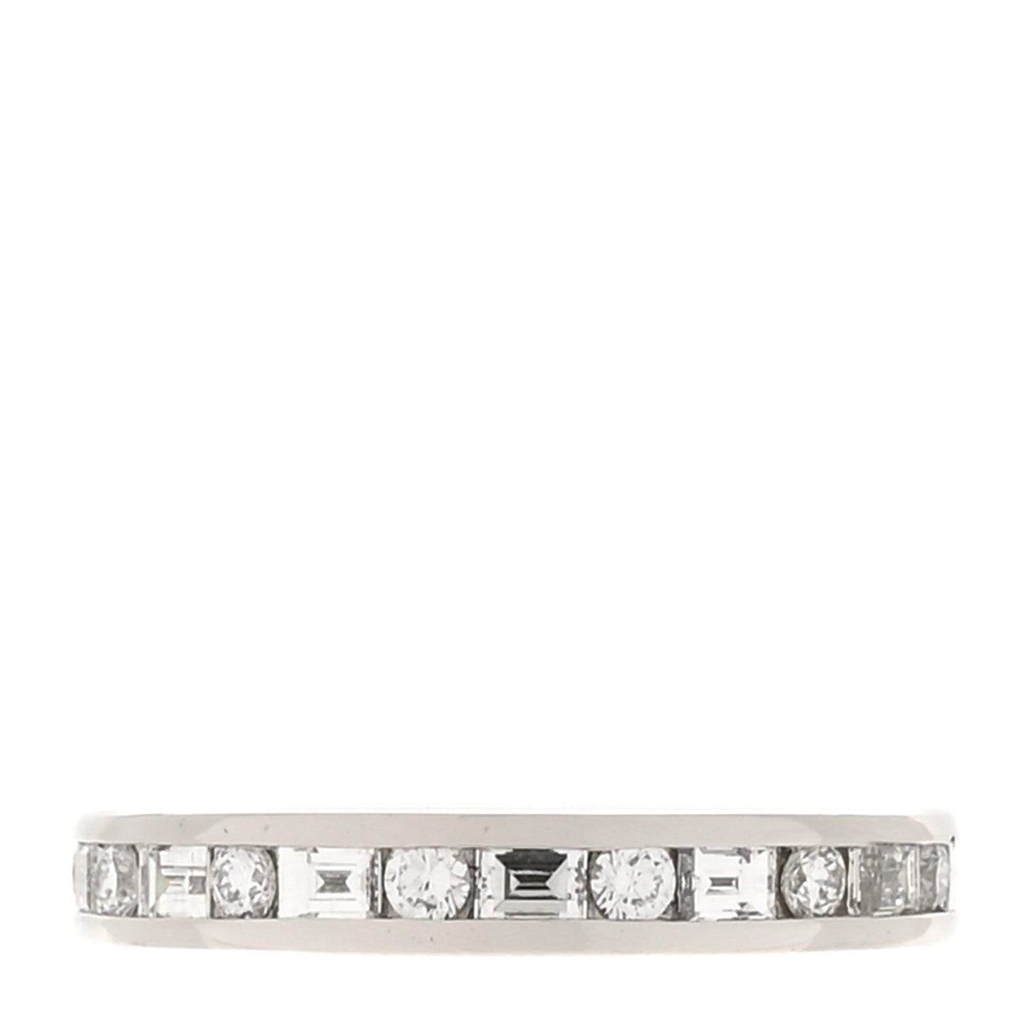 Platinum Round Baguette Diamond 3mm Channel-Set Eternity Band Ring 53 6.5