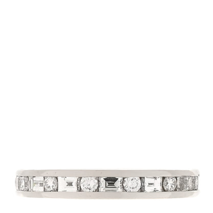 Tiffany Platinum Round Baguette Diamond 3mm Channel-Set Eternity Band Ring 53 6.5 3 of 5