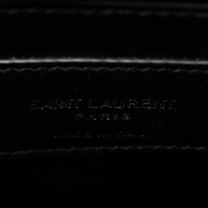 Saint Laurent Sheepskin Matelasse Chevron Monogram Medium College Bag Black 6 of 13