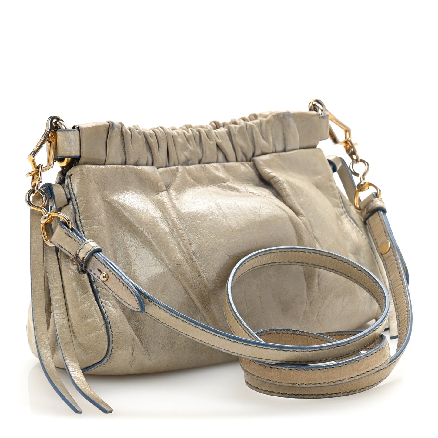 Vitello Shine Contenitori Tracolla Crossbody Clutch Green