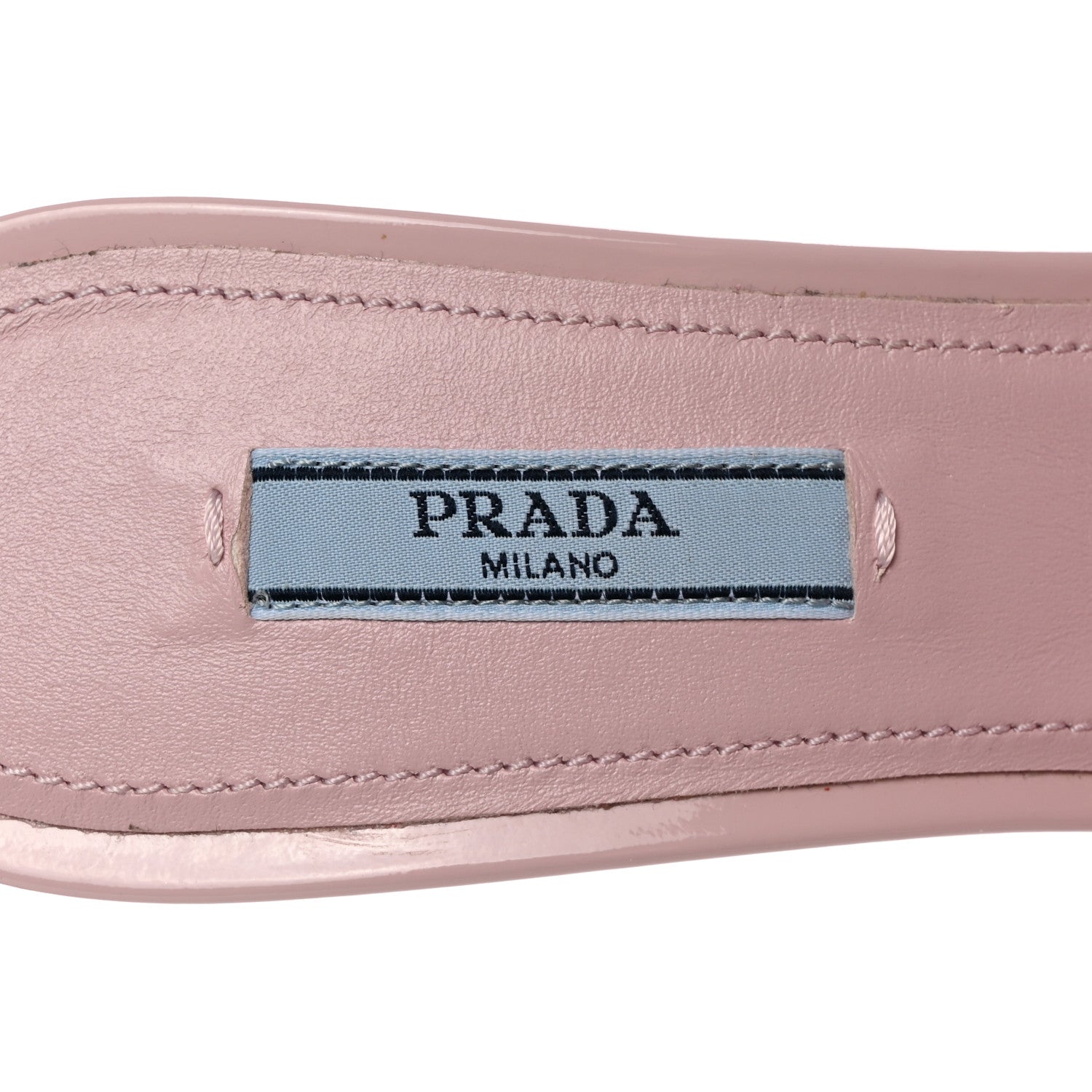 Prada Plexiglass Vernice Metal Triangle Logo 65mm Slide Sandals 37 Alabastro 7 of 12