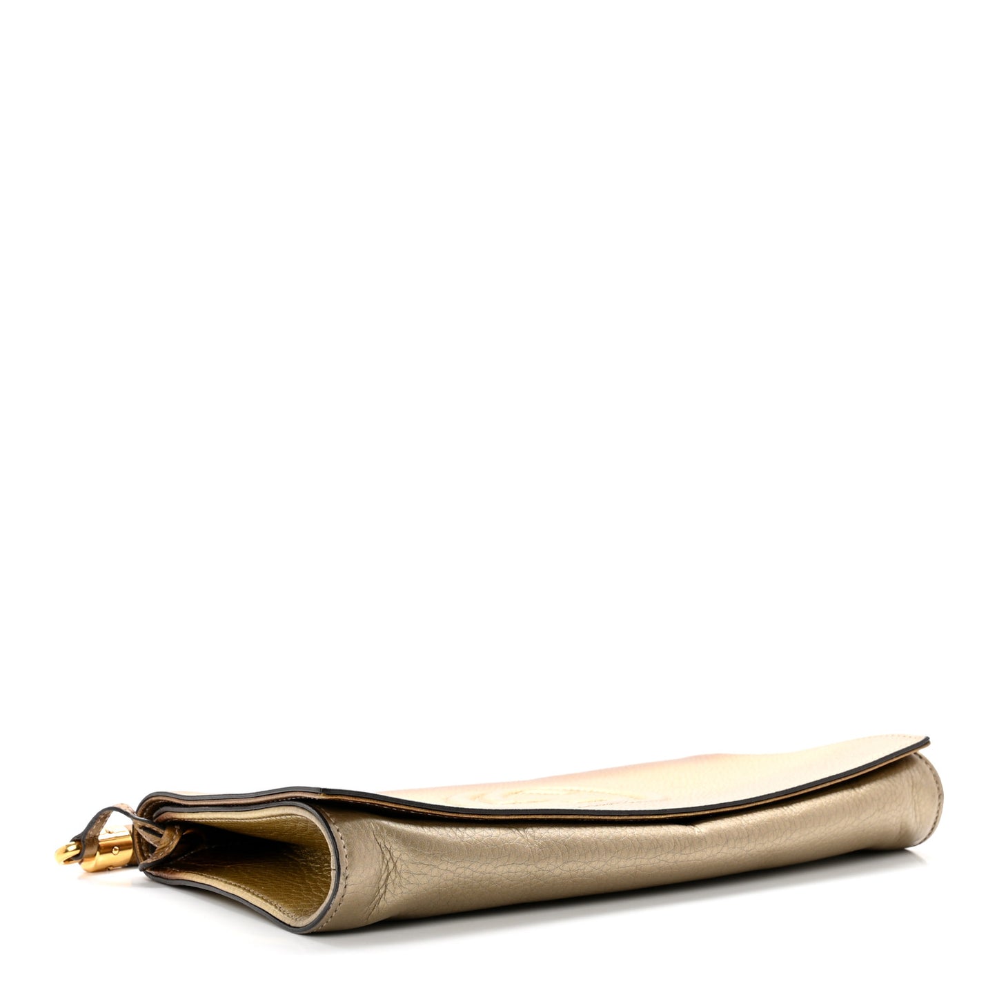Metallic Pebbled Calfskin Medium Soho Clutch Gold Ombre