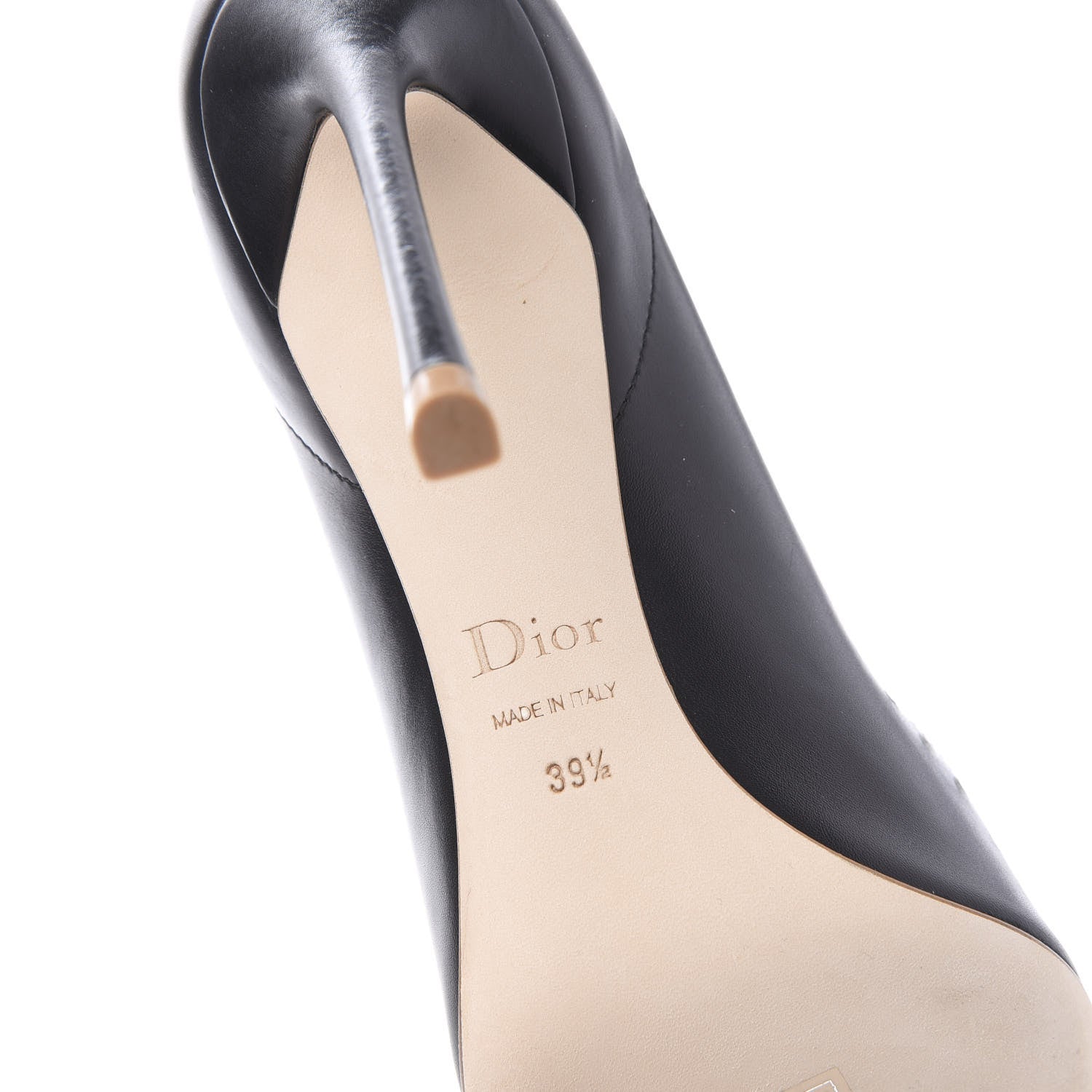 Christian Dior Perforated Calfskin Verso Pumps 39.5 Black 6 of 8