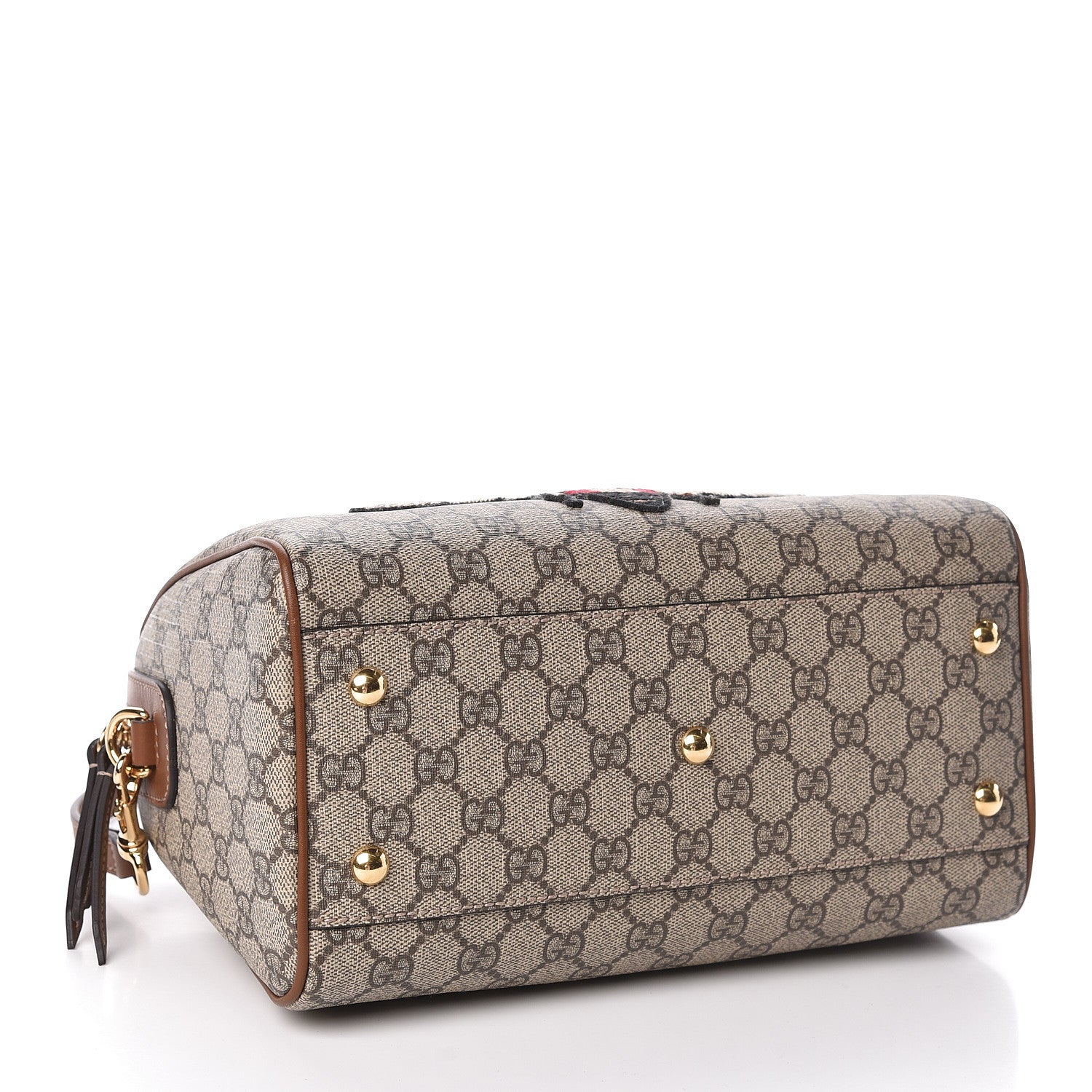 Gucci GG Supreme Monogram Bee Embroidered Small Boston Beige Tuscany 4 of 11