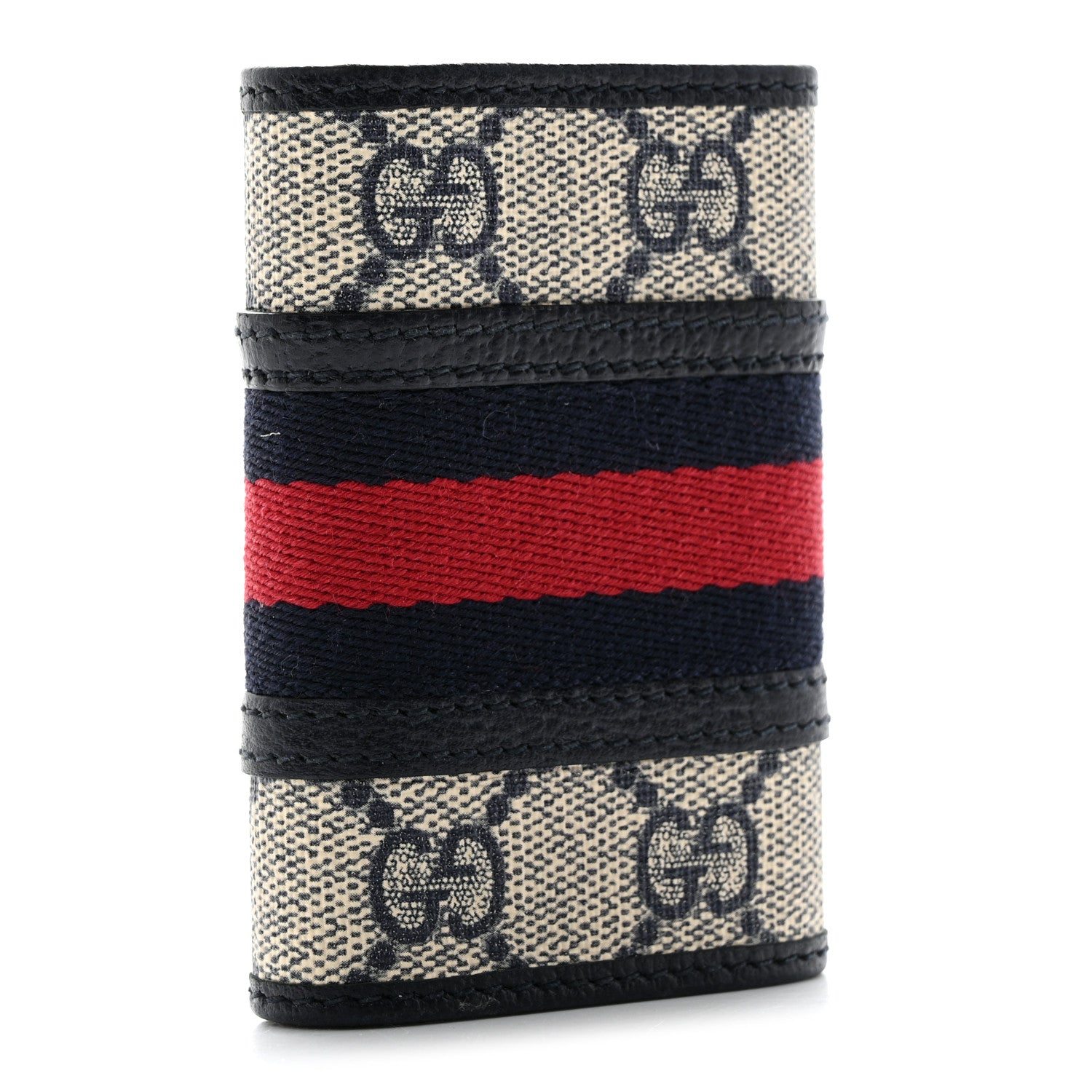 Gucci GG Supreme Monogram Web Ophidia 6 Key Holder Case Beige Blue 3 of 7