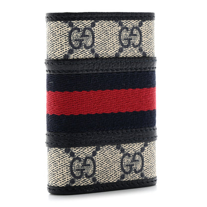Gucci GG Supreme Monogram Web Ophidia 6 Key Holder Case Beige Blue 3 of 7