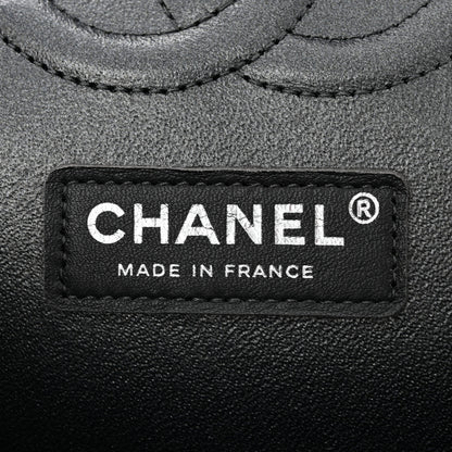 Chanel Iridescent Caviar Chevron Quilted Medium Double Flap Black 6 of 11