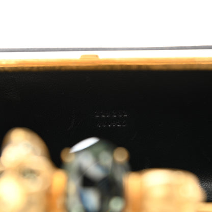 Alexander McQueen Satin Skull Knuckle Duster Box Clutch Black 8 of 13