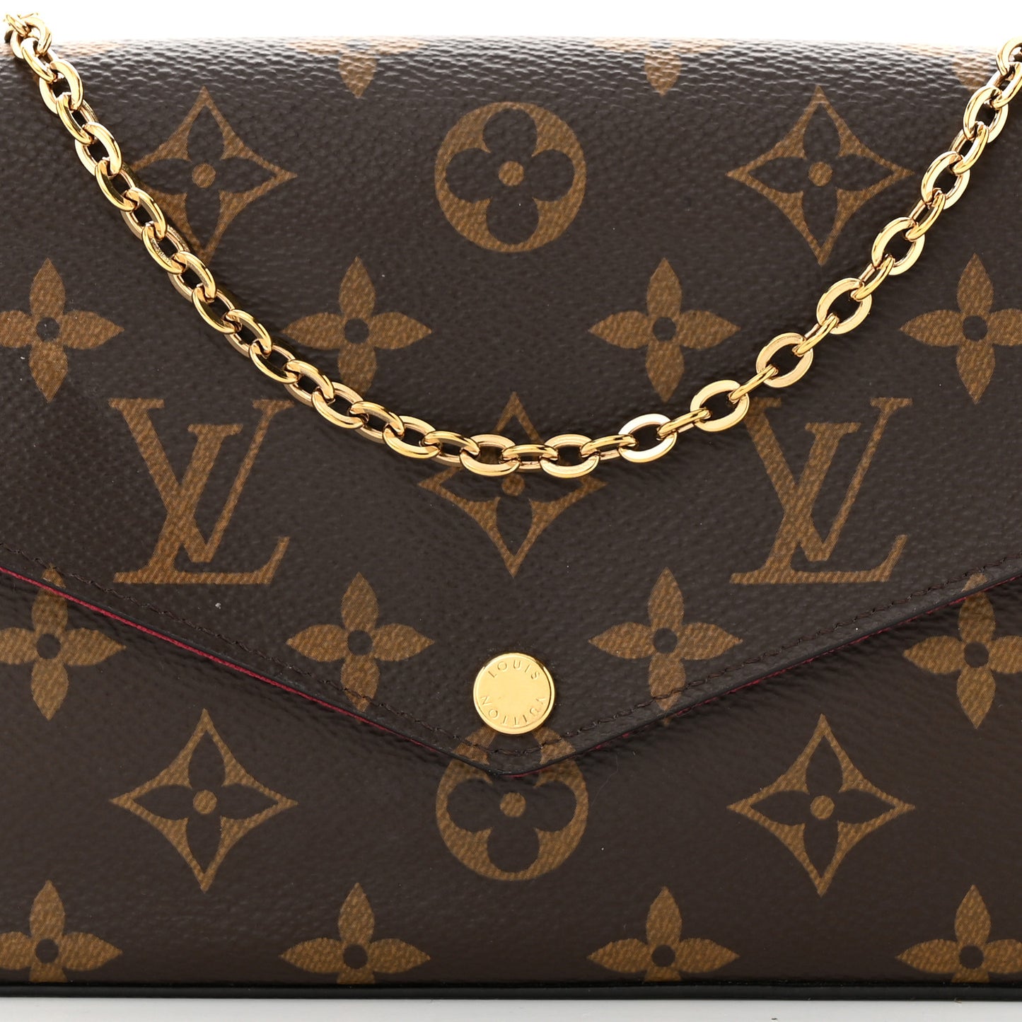 Monogram Pochette Felicie Chain Wallet Fuchsia