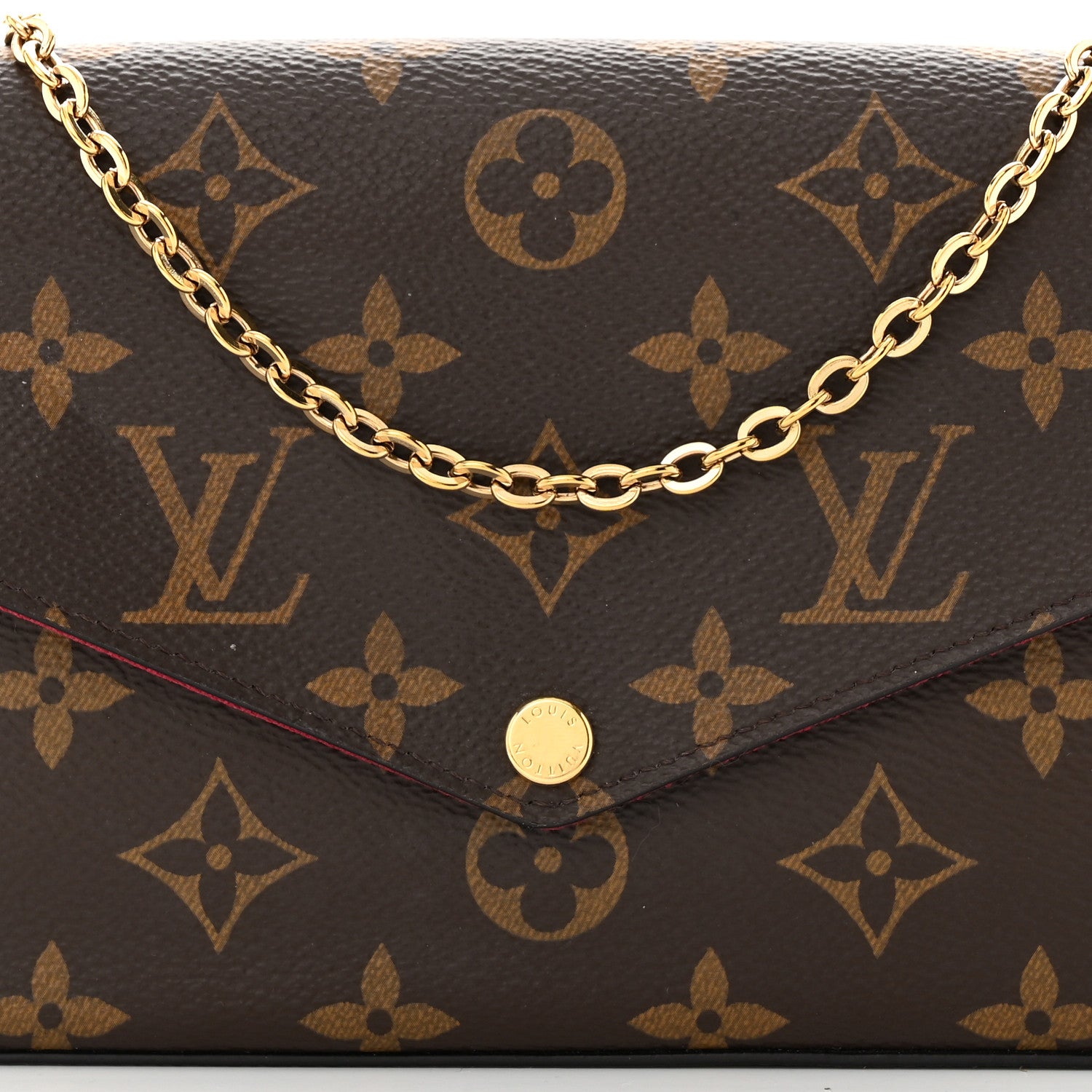 Louis Vuitton Monogram Pochette Felicie Chain Wallet Fuchsia 8 of 12