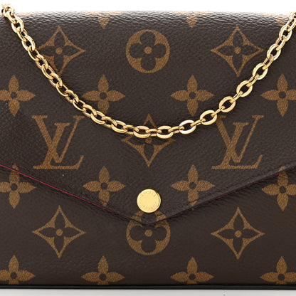 Louis Vuitton Monogram Pochette Felicie Chain Wallet Fuchsia 8 of 12