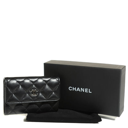 Chanel Lambskin Quilted Flap Card Holder Black 5 of 9