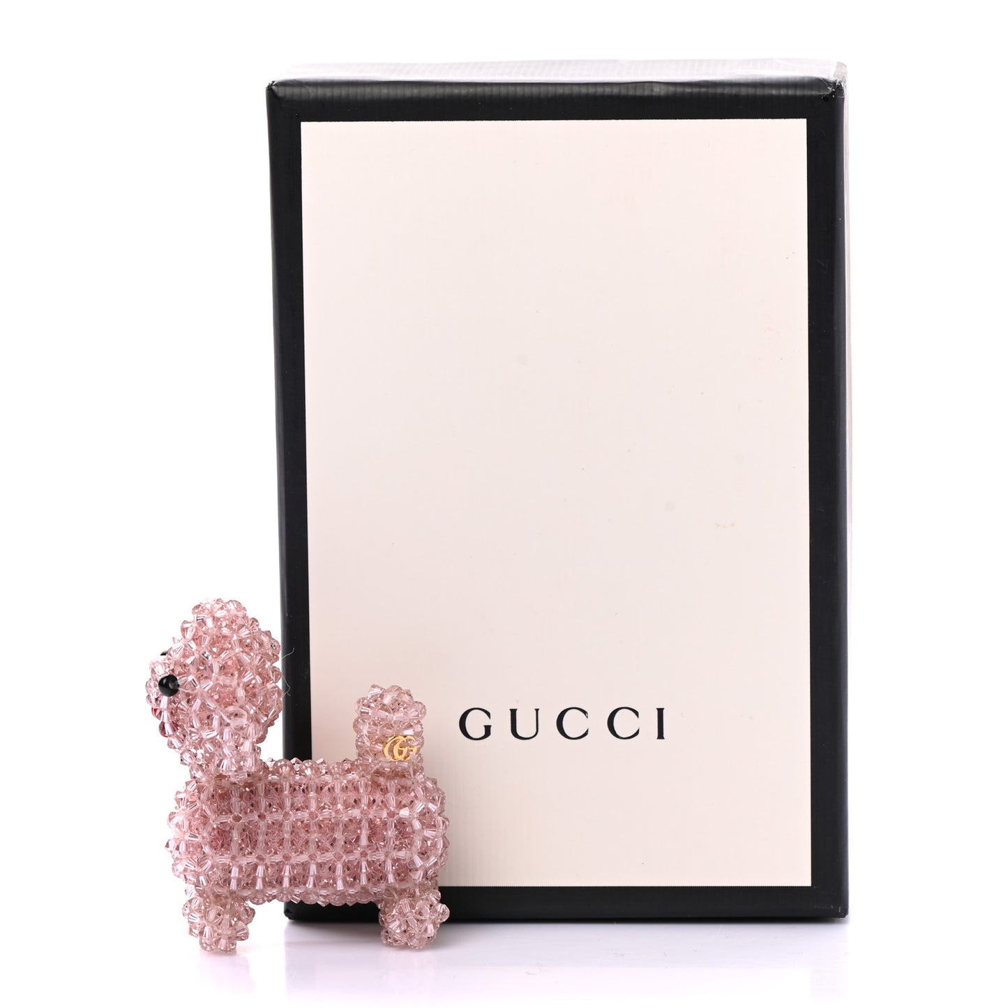 Beaded Dog Brooch Pink