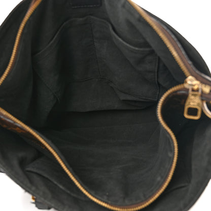 Louis Vuitton Monogram Flower Zipped Tote MM Black 6 of 22