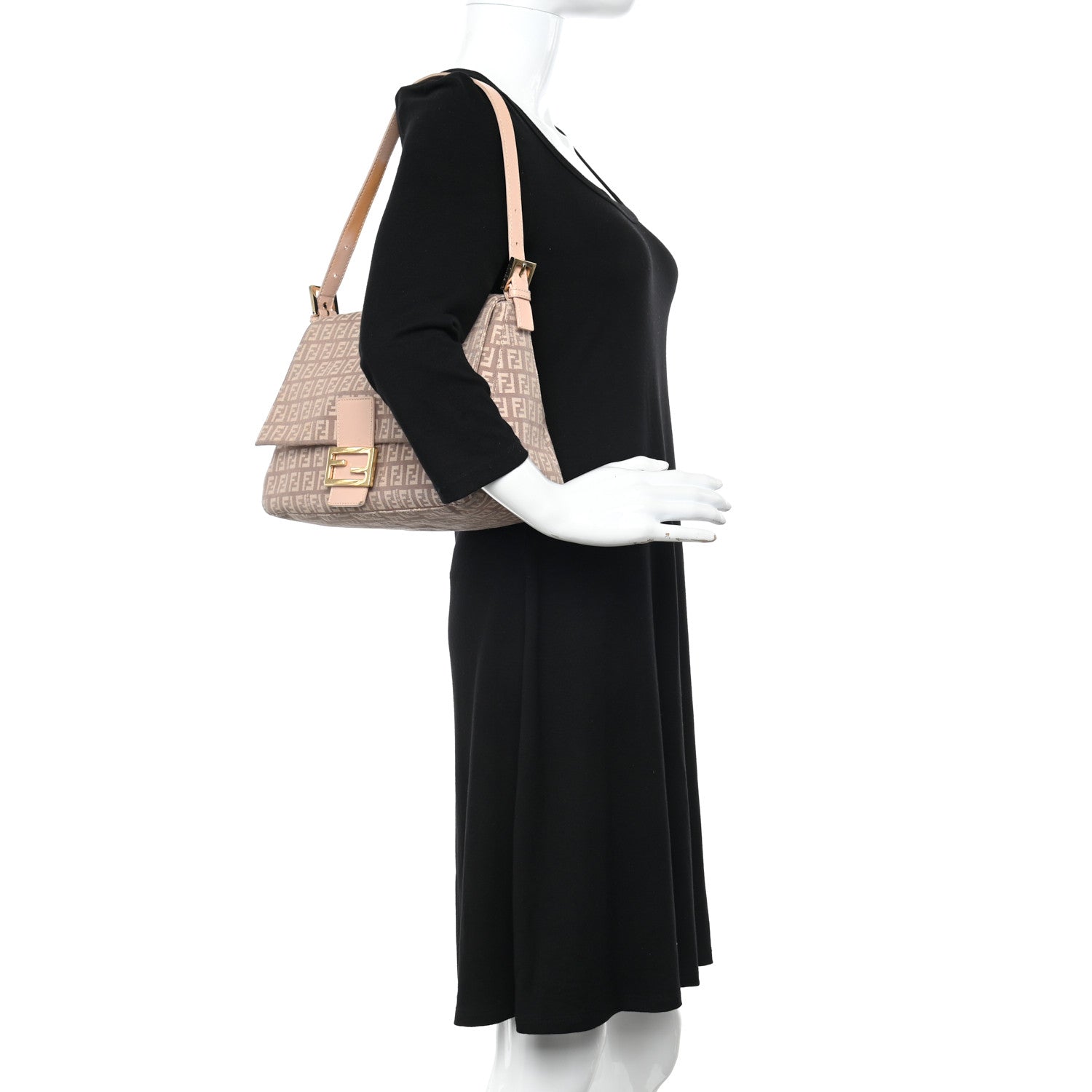 Fendi Zucchino Vitello Mama Baguette Beige Tortora 2 of 14