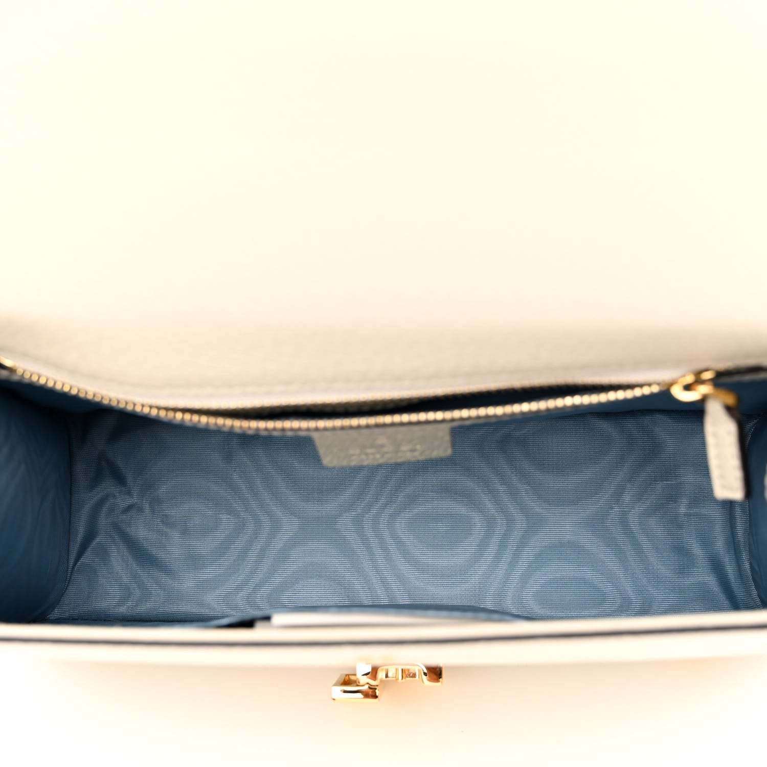 Gucci Textured Calfskin Bee Star Print Small Sylvie Shoulder Bag Mystic White 5 of 10