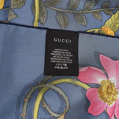 Gucci Silk Twill Flowerwebby Square Scarf Sky Blue 5 of 5
