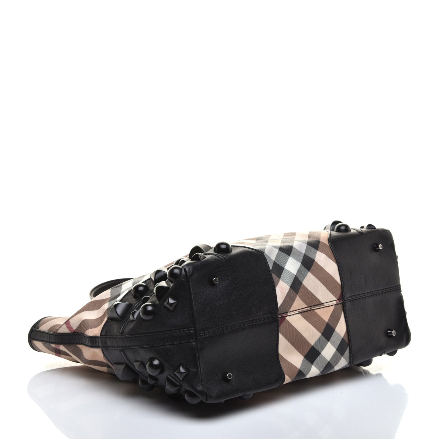 Nova Check Mega Stud Nickie Tote Black