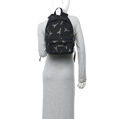Balenciaga Canvas Crystal Embellished Eiffel Tower Explorer Backpack S Black 2 of 10
