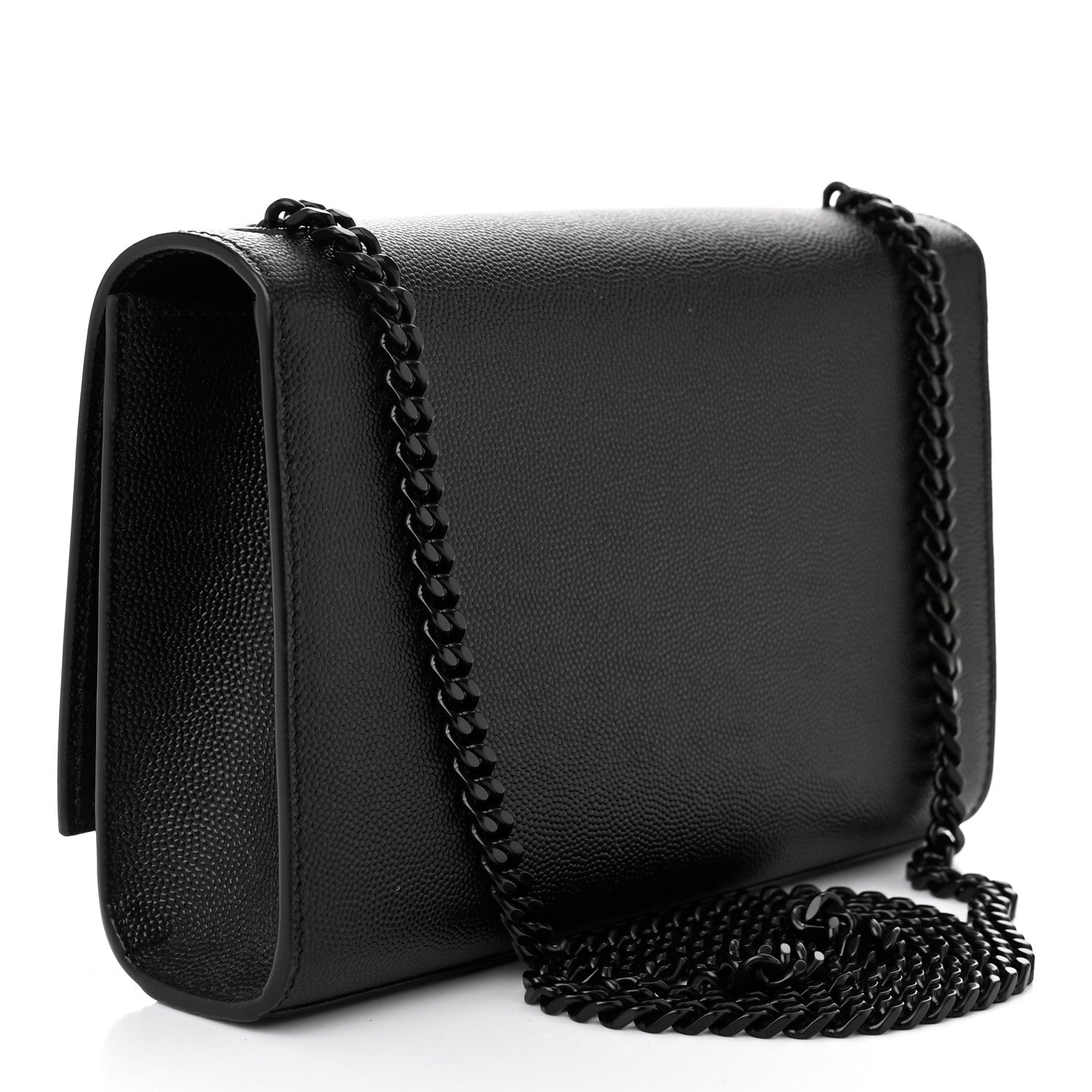 Saint Laurent Grain De Poudre Small Monogram Monochrome Kate Satchel Black 3 of 9