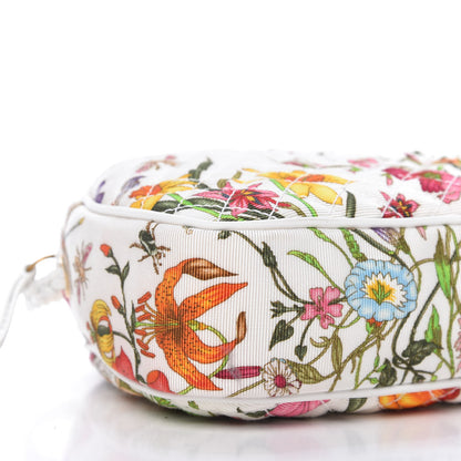 Gucci Canvas Flora Floral Trapuntata Small Zumi Dome Shoulder Bag White 6 of 10